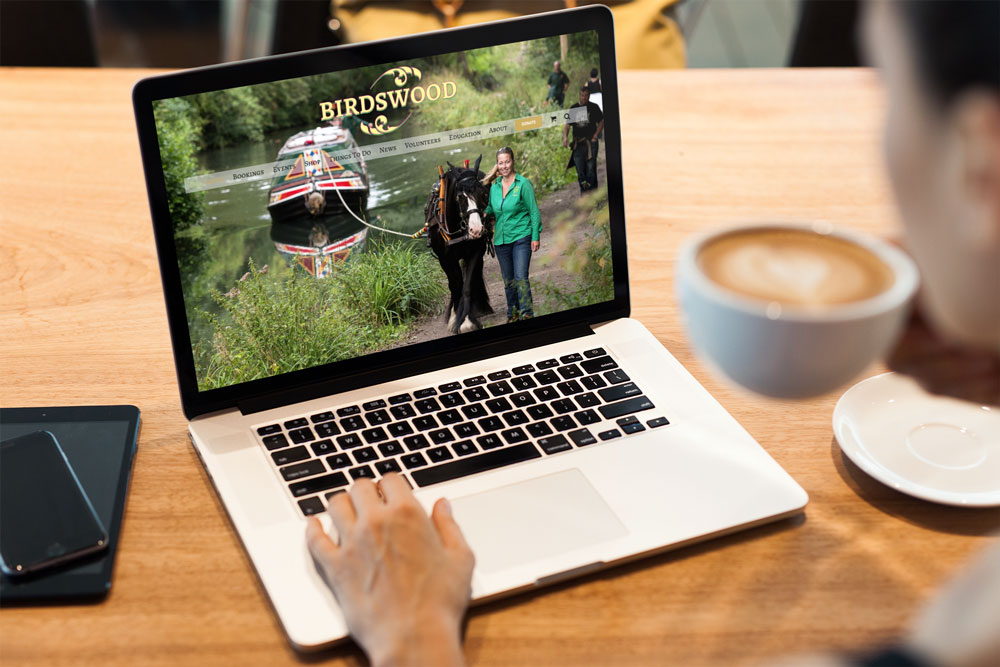 Birdswood Canal Boat web design case study laptop mockup