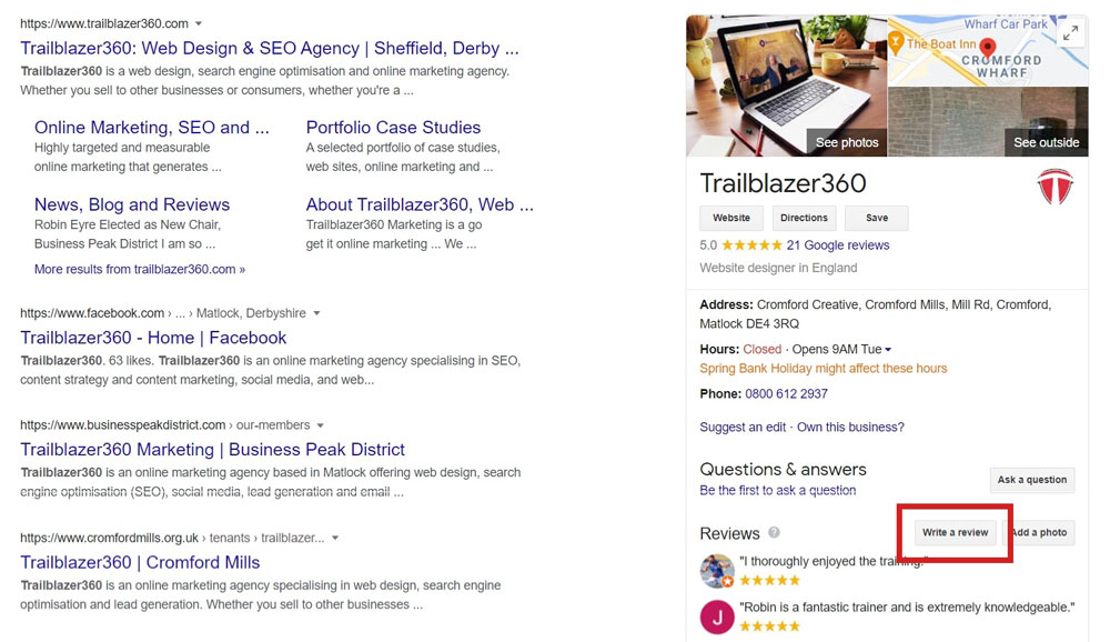 How to write a review on Google My Business