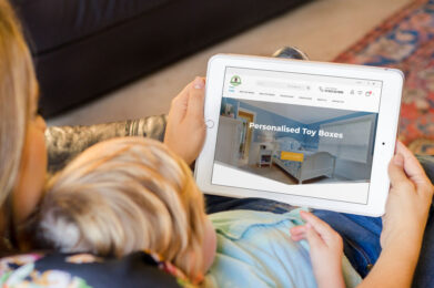 Personalised Toy Boxes web design case study iPad mockup