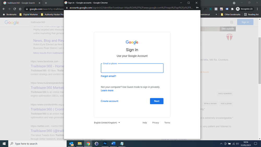Sign in to Google My Business