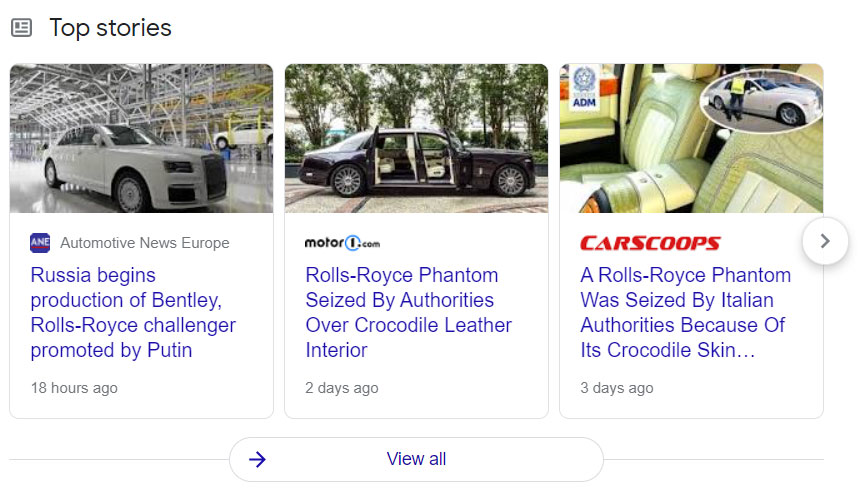 Google Search results Top Stories for Rolls Royce